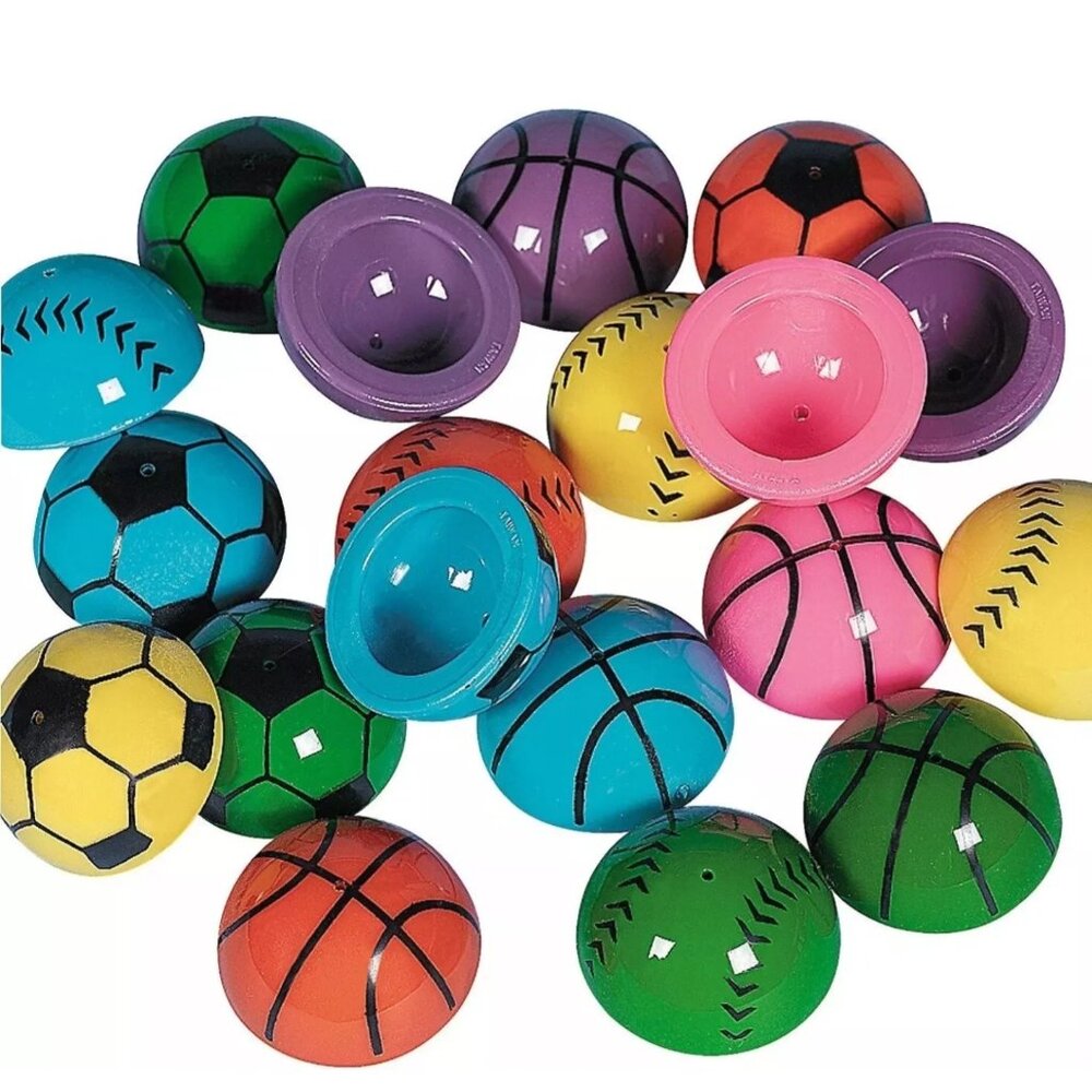 Fun Express Vinyl Sport Ball Poppers Pack of 24 Assorted colors 1.25 inch